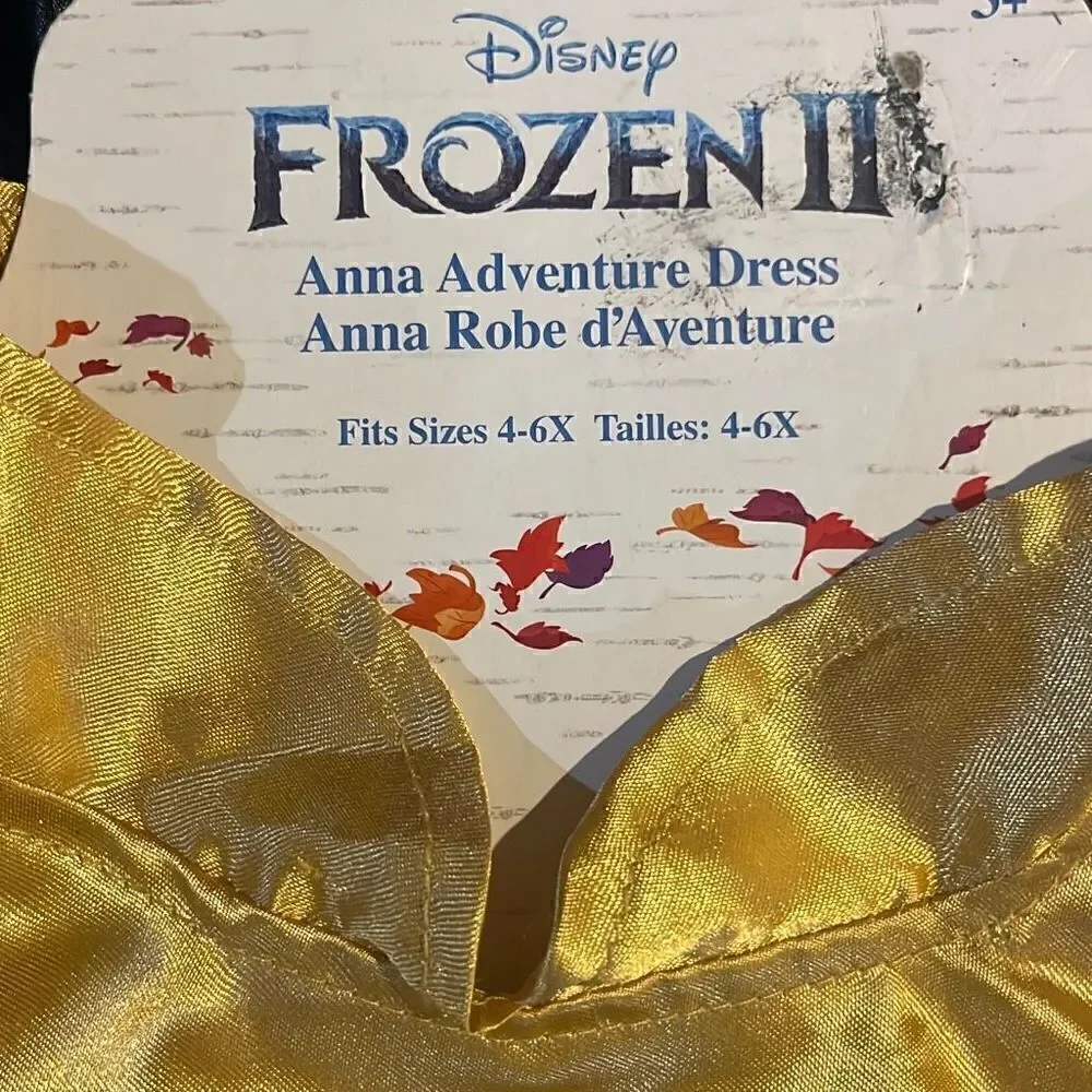 DISNEY FROZEN ANA COSTUME DRESS (4-6x) (NO ROBE) - Picture 3 of 4